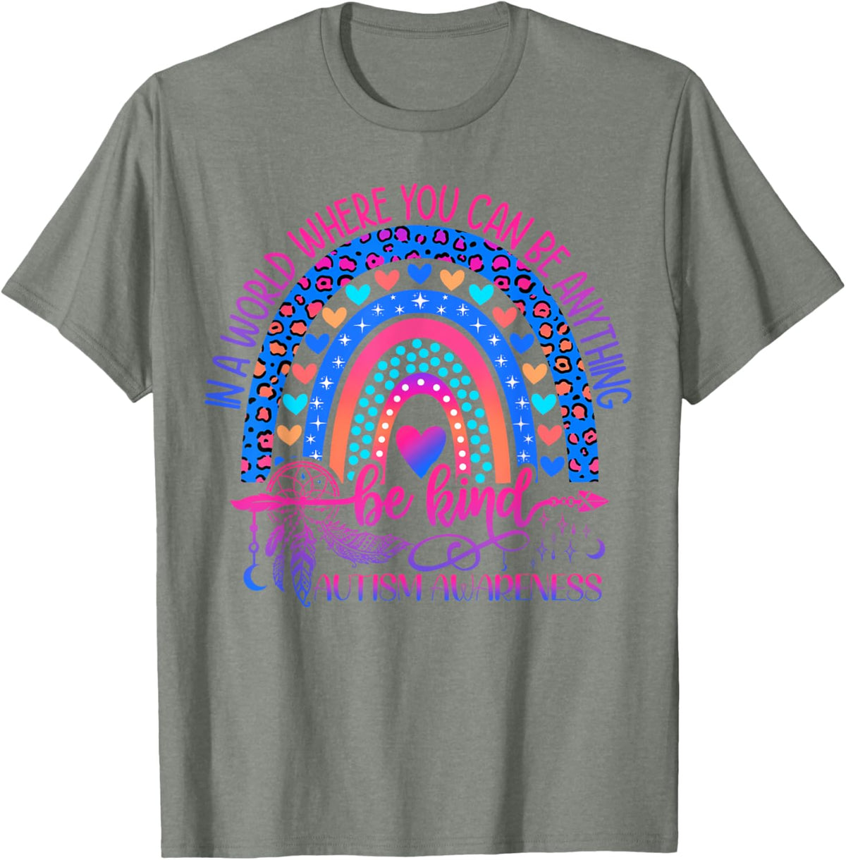 Autism Awareness Be Kind Leopard Rainbow Choose Kindness